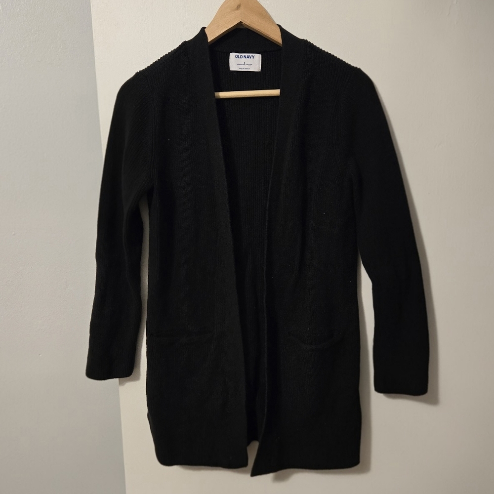Old Navy Black Women's Long Ribbed Cardigan